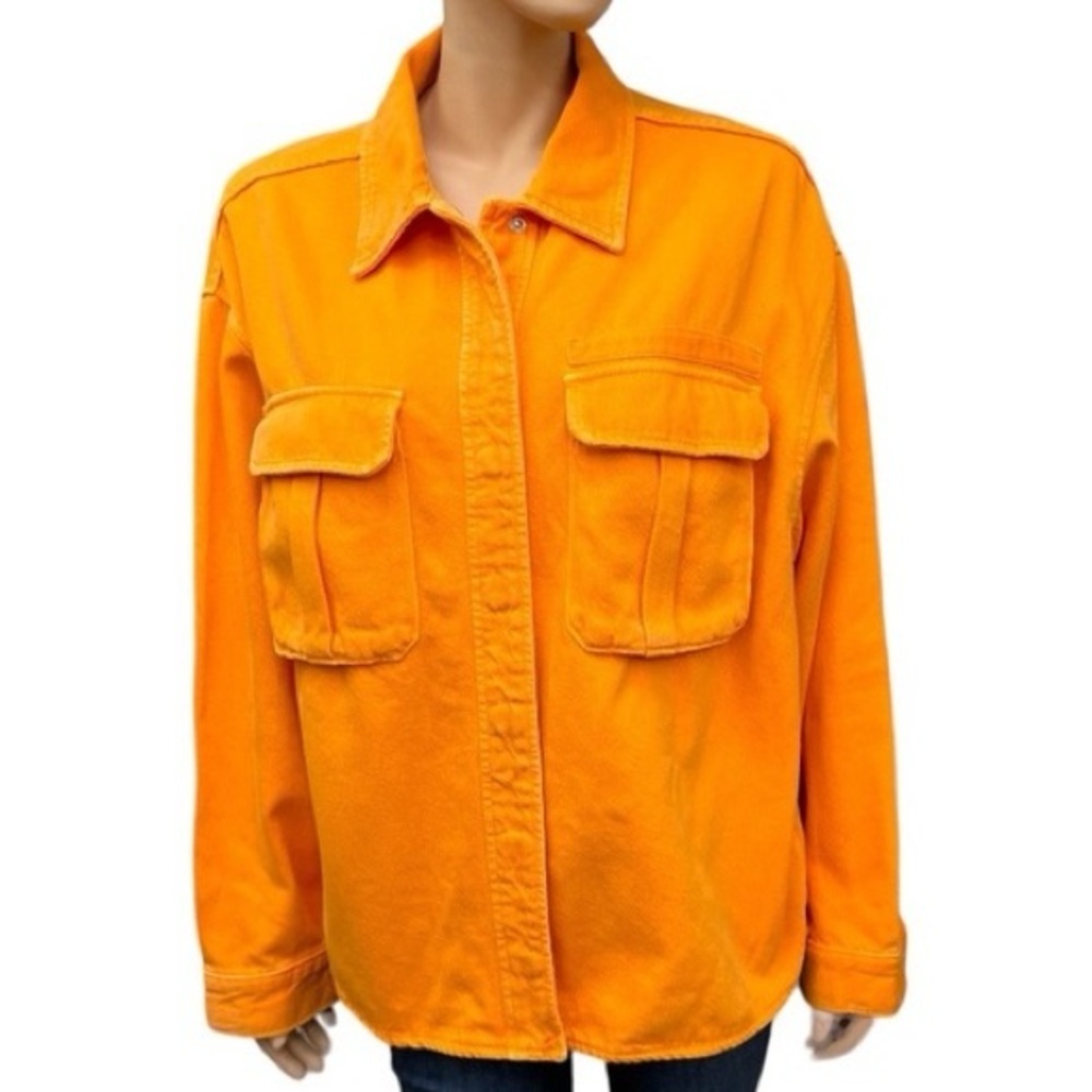 Zara Women's Oversized Orange Utility Jacket